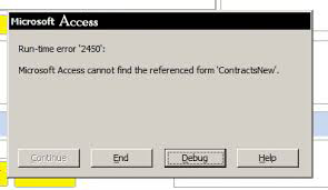 Microsoft Access Error 2450