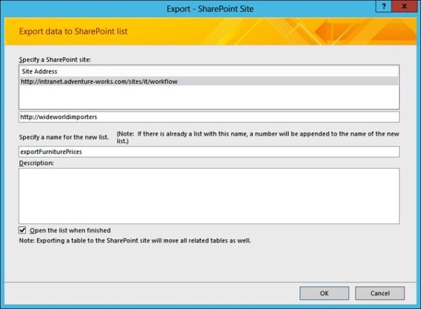 export access database to sharepoint 2