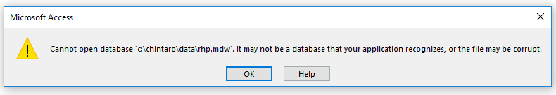 cannot open database it may not be a database
