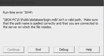  MS Access Not A Valid Path error