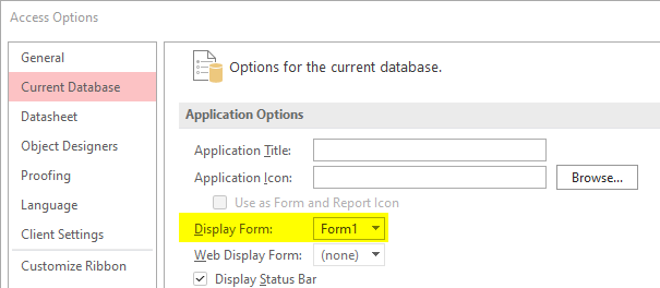 Setting The Default Startup Form