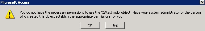 You Do Not Have the Necessary Permissions to Use the Object