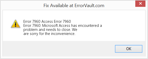 How To Fix MS Access error 7960?