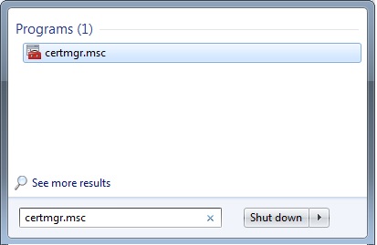 Windows Certificate Manager