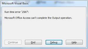 Microsoft Access Can’t Complete the Output Operation