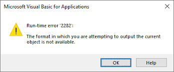 Access runtime error 2282